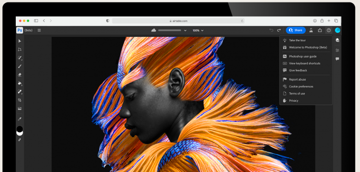 Adobe lancia gratuitamente la versione beta di Photoshop Web
